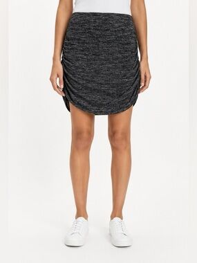 Gap Ruched Knit Mini Skirt Women’s Medium Heather Black Gray
